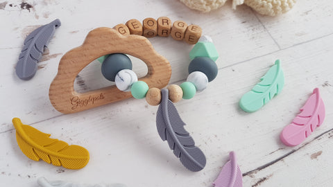 Personalised Feather Teether