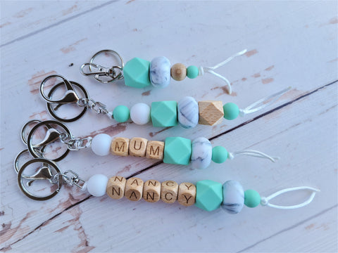 Mint and Marble Personalised Keyrings