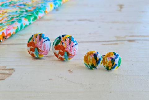 Spring's Here! Floral Fabric Studs